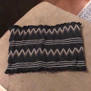 Black with striped bandeau